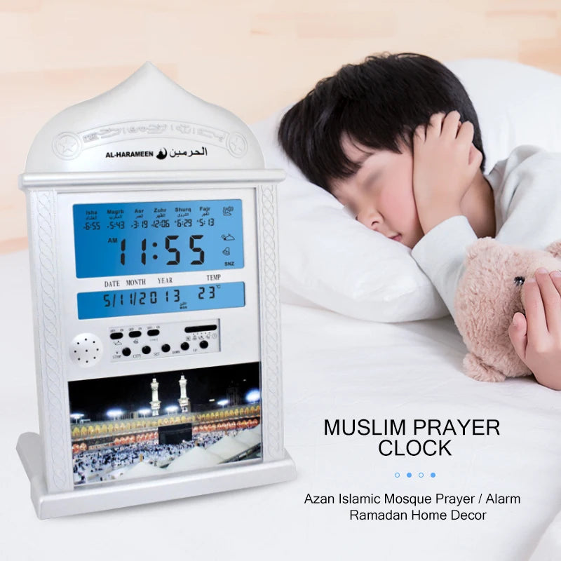 Azan Mosque Calendar Prayer Wall Desk Clock Muslim Alarm Islamic Digital Alarm Ramadan Gift Home Decoration World Time Clock