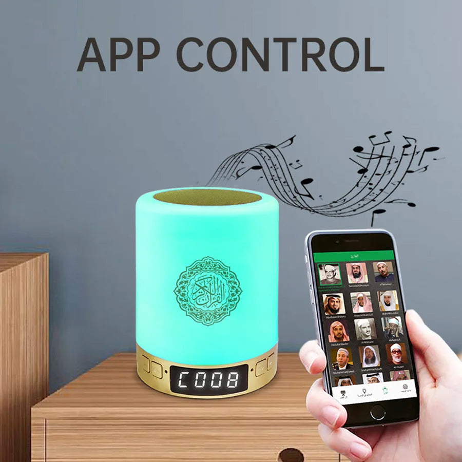 Azan Islamic Quran Speaker Night Light MP3 App Control Lamp